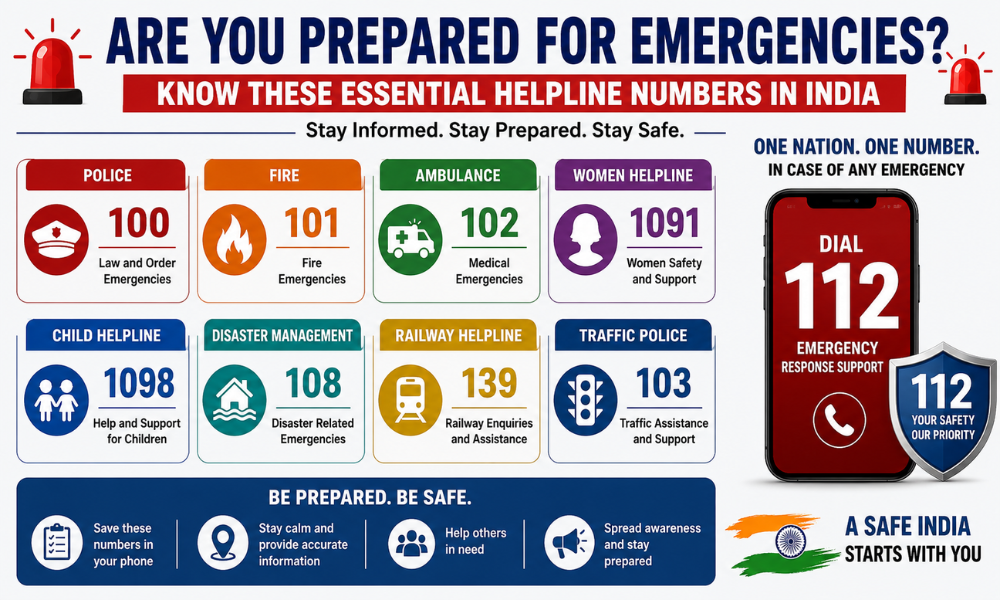 Are You Prepared for Emergencies Know These Essential Helpline Numbers in India