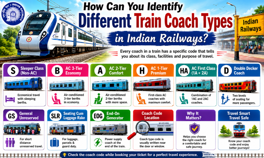 How Can You Identify Different Train Coach Types in Indian Railways?