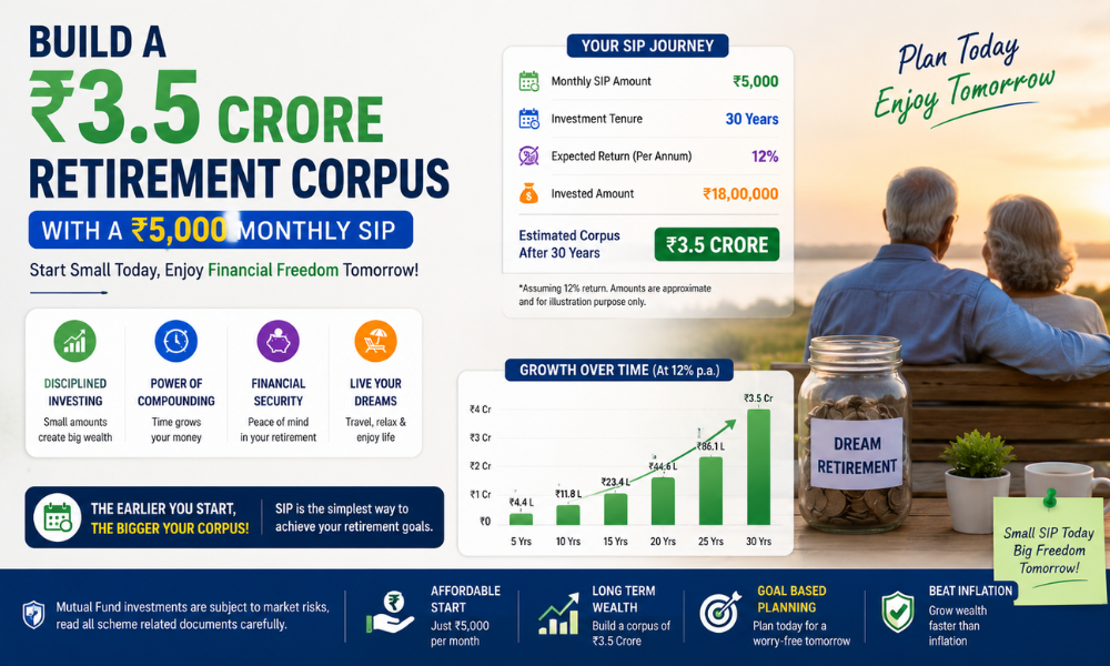 How to Build a ₹3.5 Crore Retirement Corpus with a ₹5,000 Monthly SIP