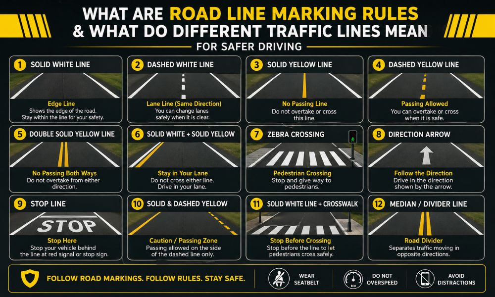 What Are Road Line Marking Rules & What Do Different Traffic Lines Mean for Safer Driving?