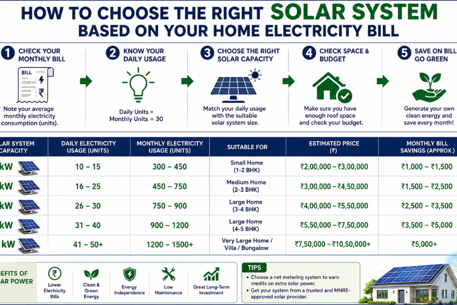 How to Choose the Right Solar System Based on Your Home Electricity Bill?