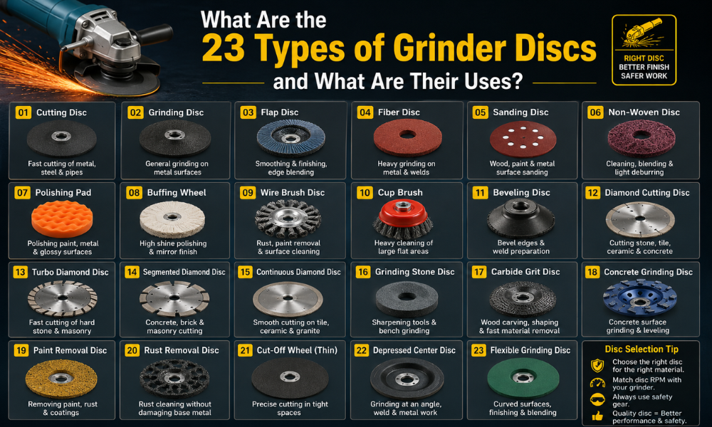 What Are the 23 Types of Grinder Discs and What Are Their Uses
