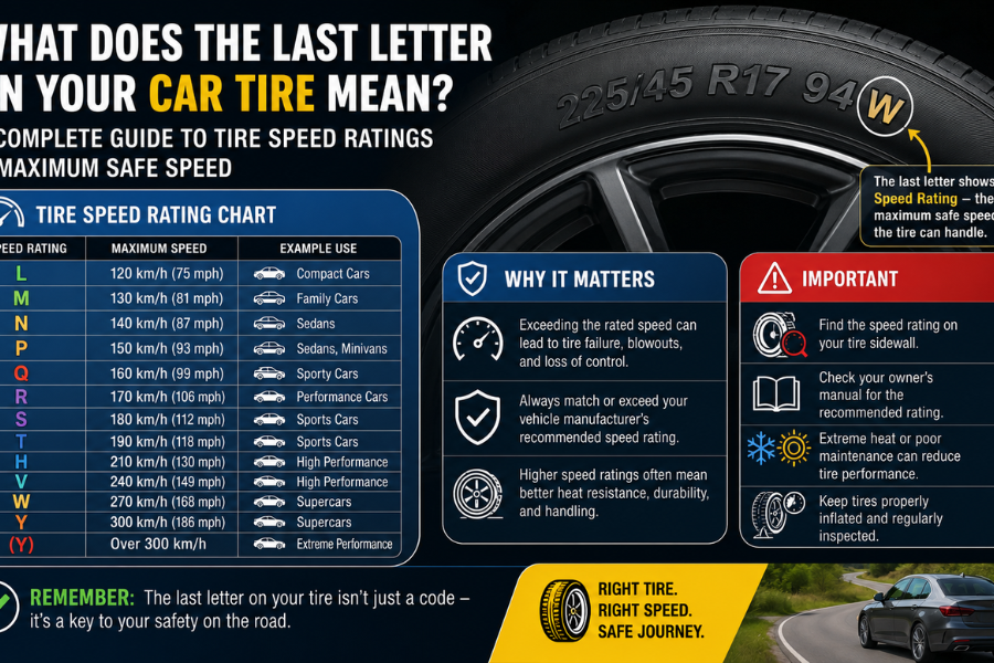 What Does the Last Letter on Your Car Tire Mean A Complete Guide to Tire Speed Ratings & Maximum Safe Speed