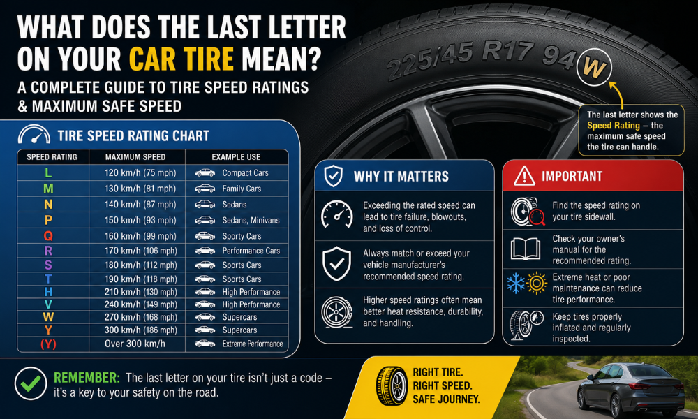 What Does the Last Letter on Your Car Tire Mean A Complete Guide to Tire Speed Ratings & Maximum Safe Speed