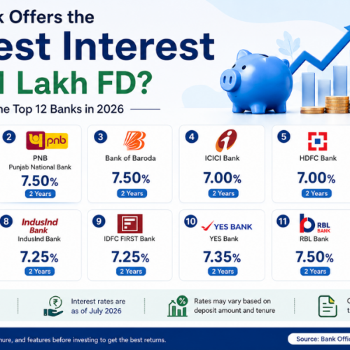 Which Bank Offers the Highest Interest on a ₹1 Lakh FD Compare the Top 12 Banks in 2026