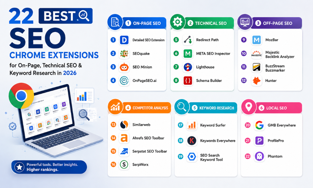 22 Best SEO Chrome Extensions for On-Page, Technical SEO & Keyword Research in 2026